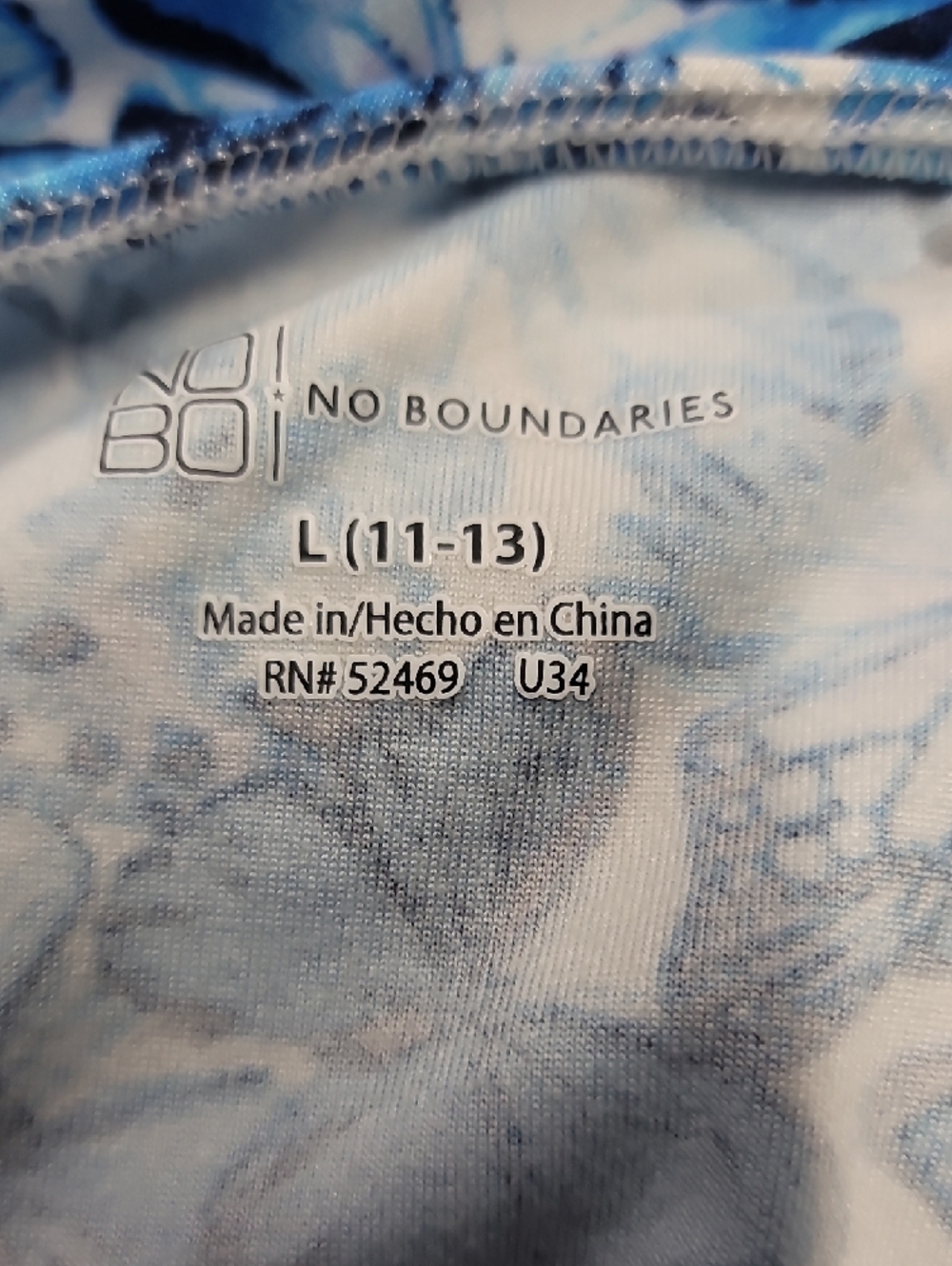 No Boundaries Blue Floral Slip Dress with Ruffle Tie Neck - Picture 3 of 3